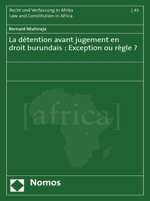 cover image of La détention avant jugement en droit burundais